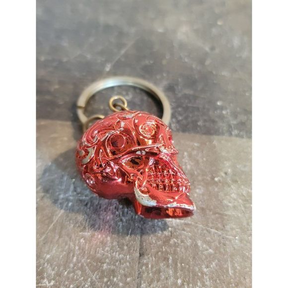 Red Skull Face Halloween AS IS keychain figure accessory - Picture 3 of 7
